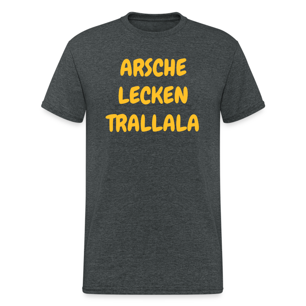 SSW1928 Tshirt ARSCHE LECKEN TRALLALA - Dunkelgrau meliert