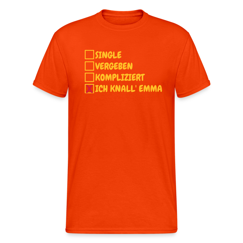 SSW1943 Tshirt SINGLE VERGEBEN KOMPLIZIERT ICH KNALL EMMA - kräftig Orange