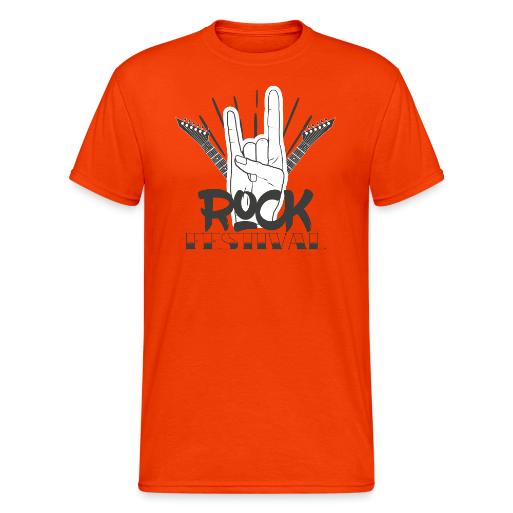 SSW2047 Tshirt hard rock horns festival - kräftig Orange