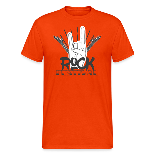 SSW2047 Tshirt hard rock horns festival - kräftig Orange