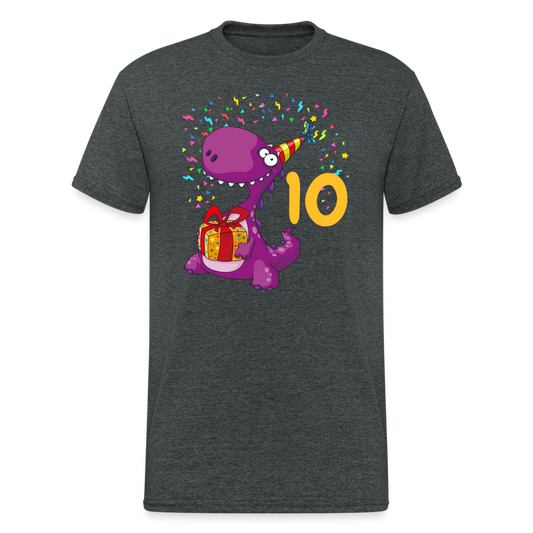 SSW2050 Tshirt Birthday dino 10 - Dunkelgrau meliert