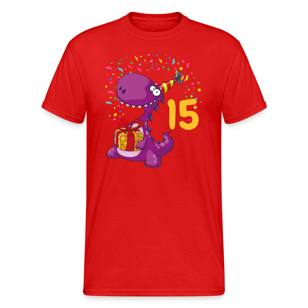 SSW2051 Tshirt Birthday dino 15 - Rot