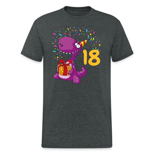 SSW2052 Tshirt Birthday dino 18 - Dunkelgrau meliert