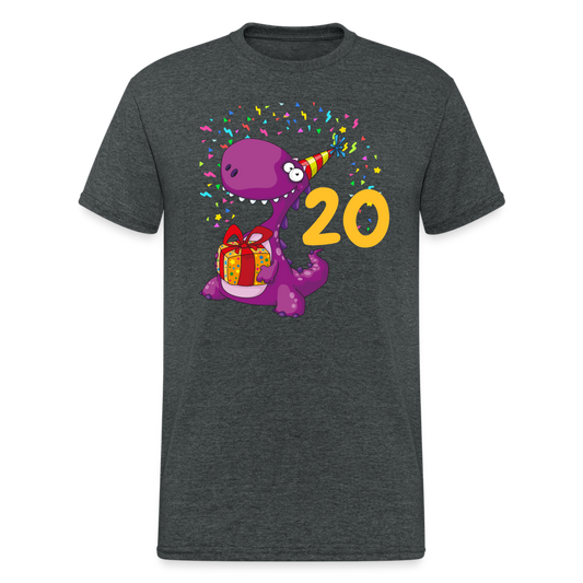 SSW2053 Tshirt Birthday dino 20 - Dunkelgrau meliert