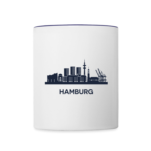 Tasse zweifarbig Hamburg - Weiß/Kobaltblau