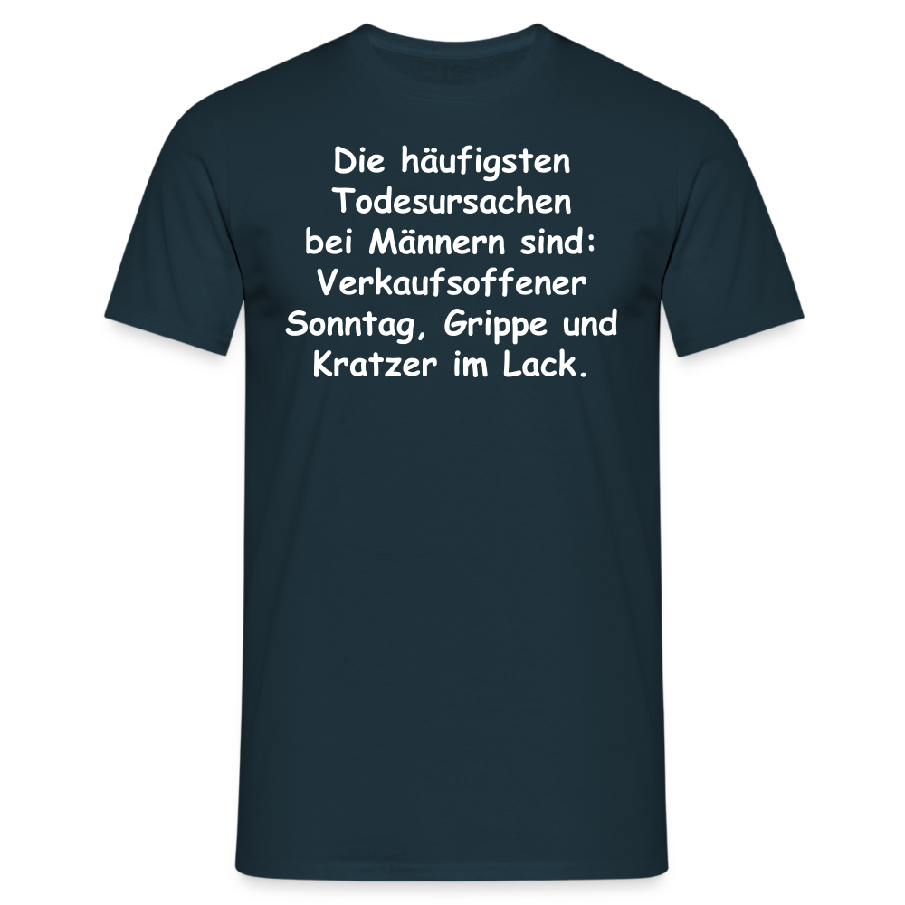 Die häufigsten Todesursachen bei Männern sind: Verkaufsoffener Sonntag, Grippe und Kratzer im Lack. - Navy