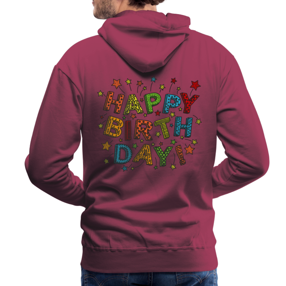 Men’s Premium Hoodie Happy Birth Day - Bordeaux