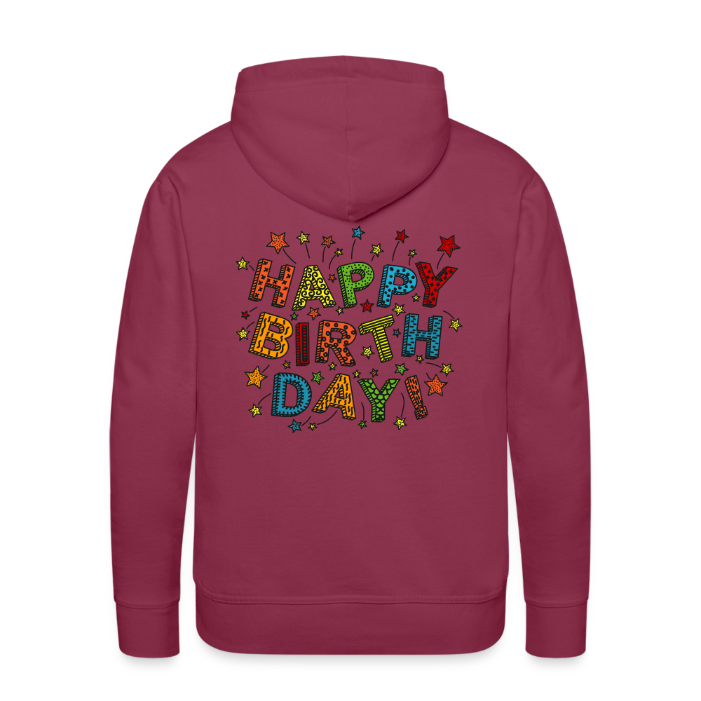 Men’s Premium Hoodie Happy Birth Day - Bordeaux