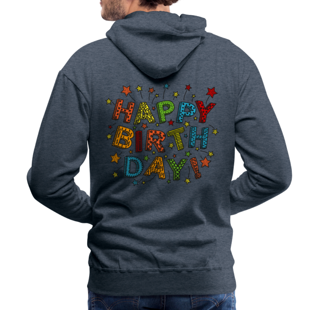 Men’s Premium Hoodie Happy Birth Day - Jeansblau