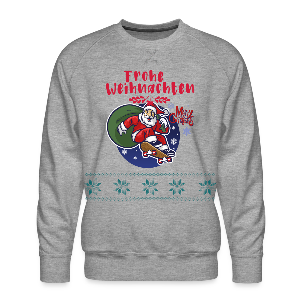 Frohe Weihnachten Männer Premium Pullover - Grau meliert