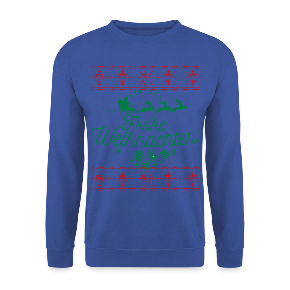 Frohe Weihnachten 2 Unisex Pullover - Royalblau