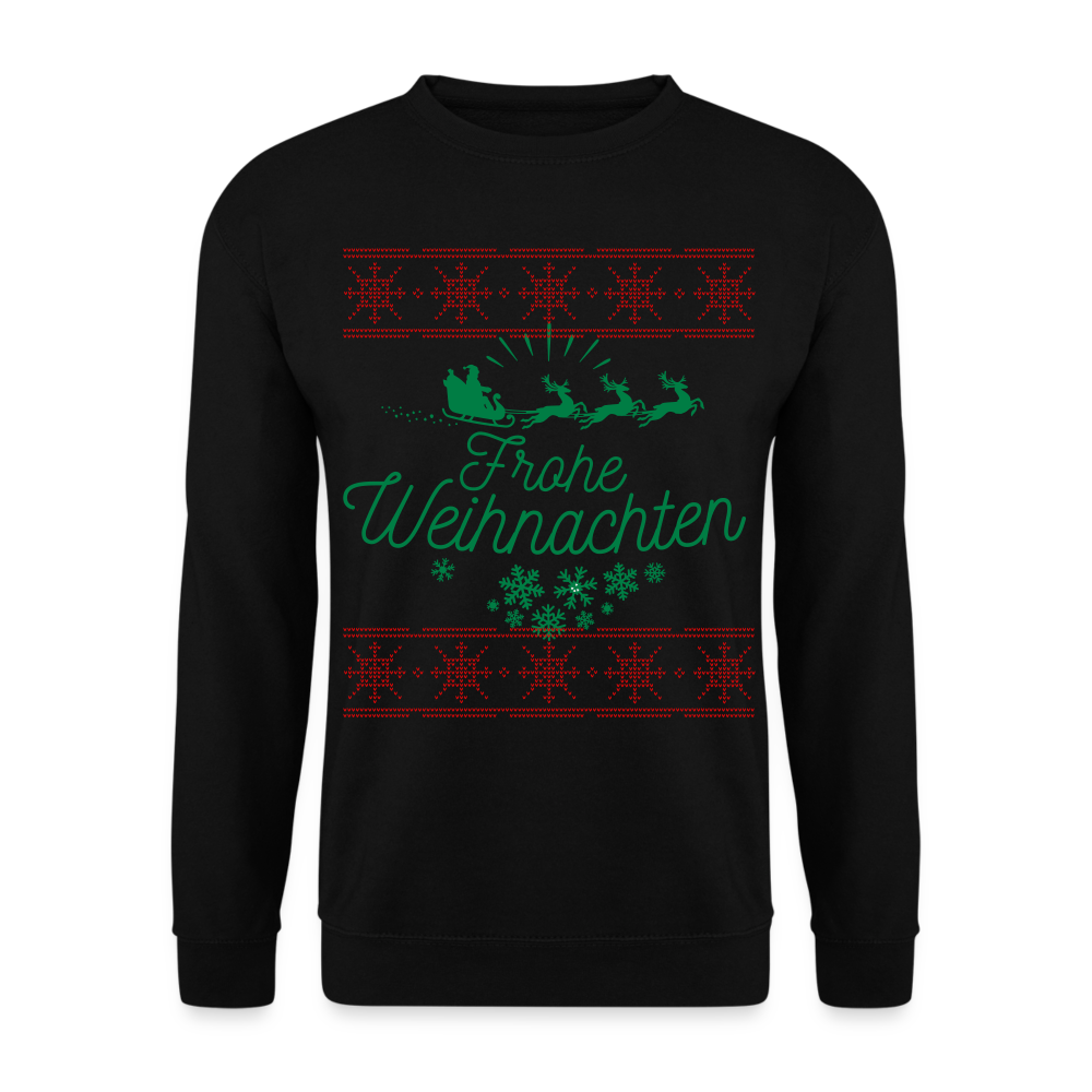 Frohe Weihnachten 2 Unisex Pullover - Schwarz