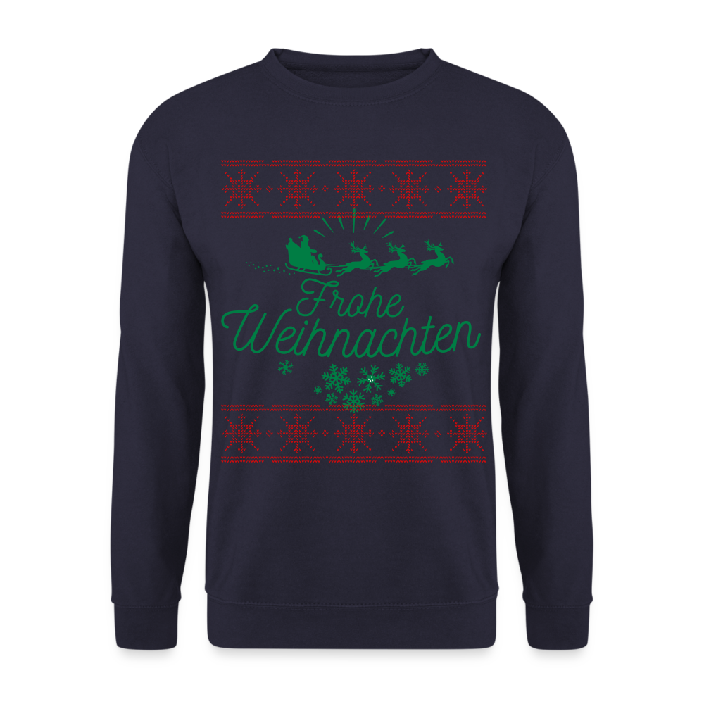 Frohe Weihnachten 2 Unisex Pullover - Navy