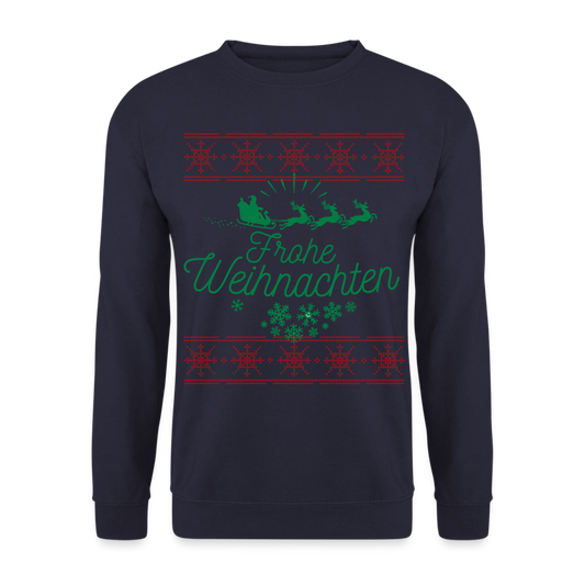 Frohe Weihnachten 2 Unisex Pullover - Navy