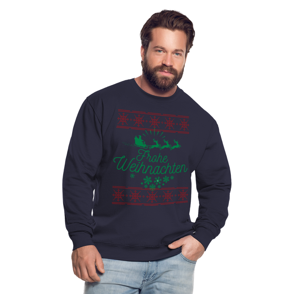 Frohe Weihnachten 2 Unisex Pullover - Navy