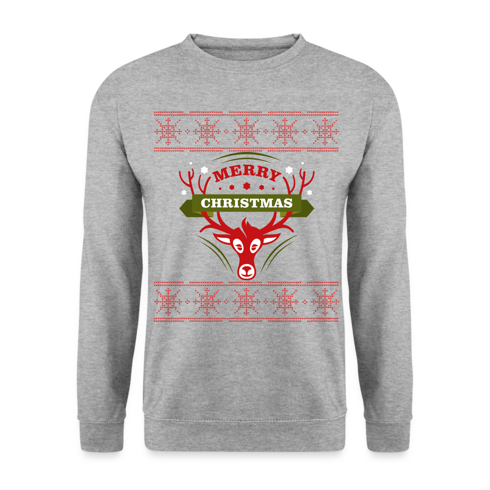 Merry Christmas Unisex Pullover - Weißgrau meliert