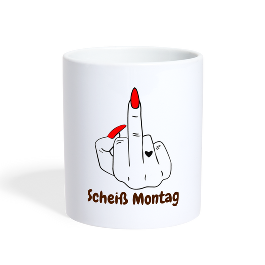 Scheiß Montag Mittelfinger Rot - weiß